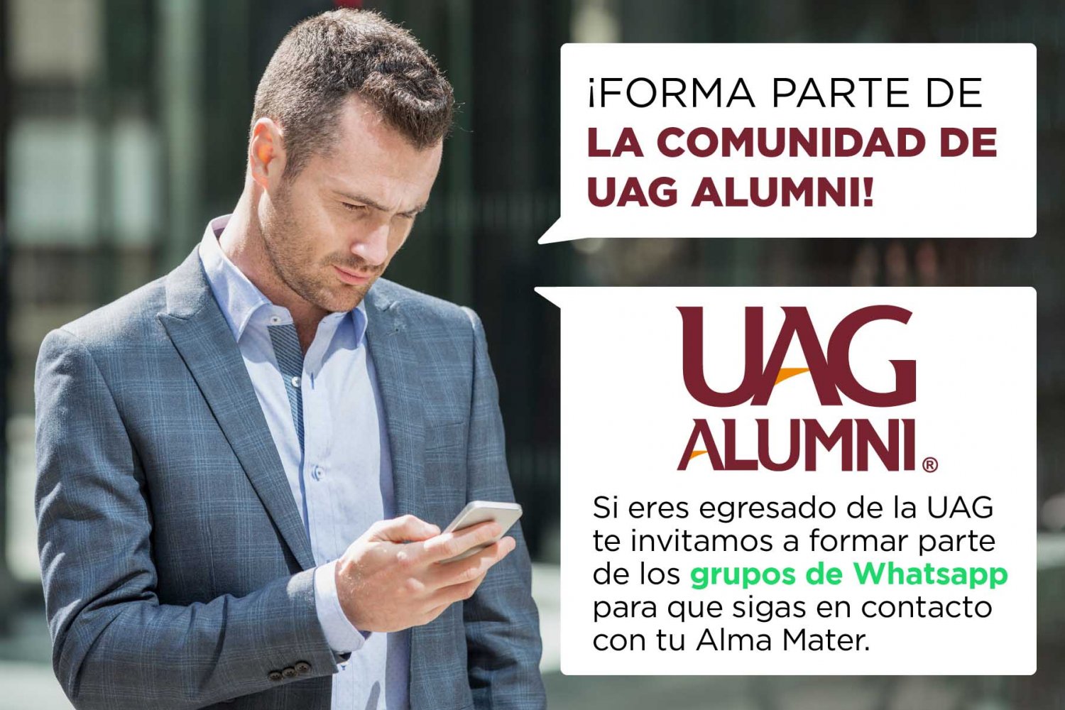 sigue en contacto con tu Alma Mater por Whatsapp